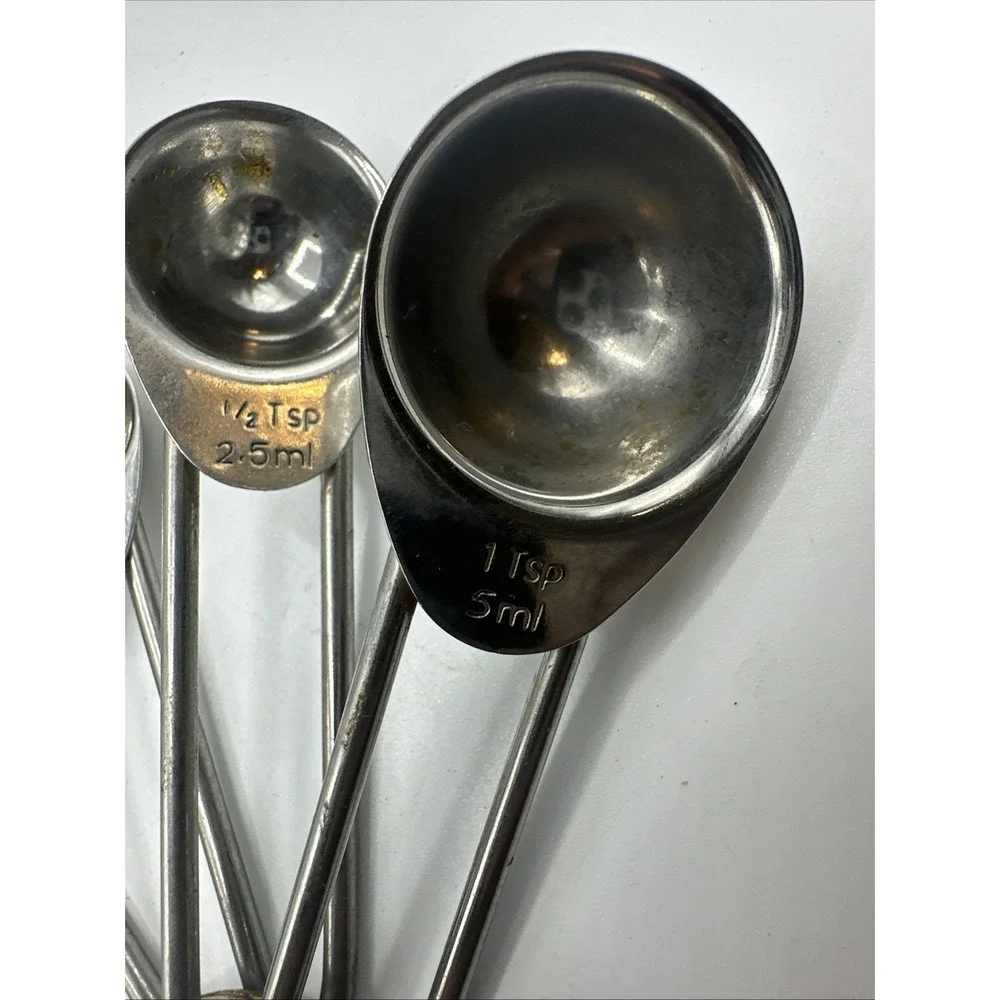 Metal Measuring Spoons - Set Of 4 1- Tsp, 1/2 Tsp, 1/4 Tsp, And 1/8 Tsp